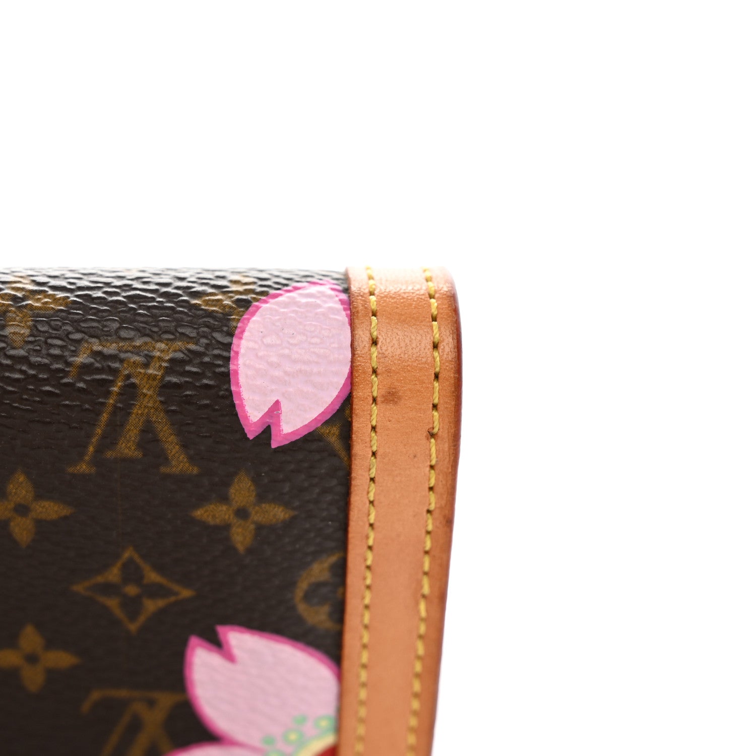 Louis Vuitton Monogram Cherry Blossom Porte-Monnaie Plat Coin Purse Brown 12 of 12