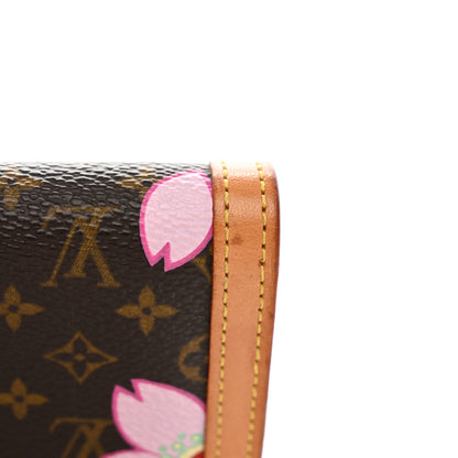 Louis Vuitton Monogram Cherry Blossom Porte-Monnaie Plat Coin Purse Brown 12 of 12