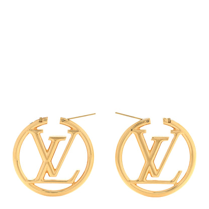 Louis Vuitton Metal Louise Hoop Earrings Gold 3 of 5