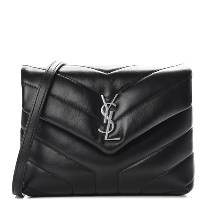 Saint Laurent Calfskin Y Quilted Monogram Toy Loulou Crossbody Bag Black 1 of 10