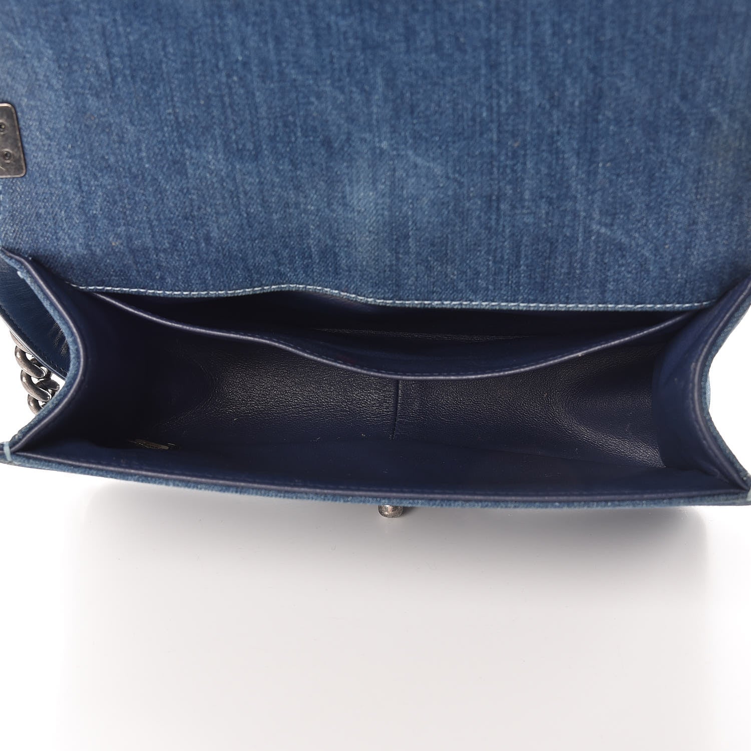 Chanel Tweed Denim Medium Boy Flap Dark Blue 5 of 24