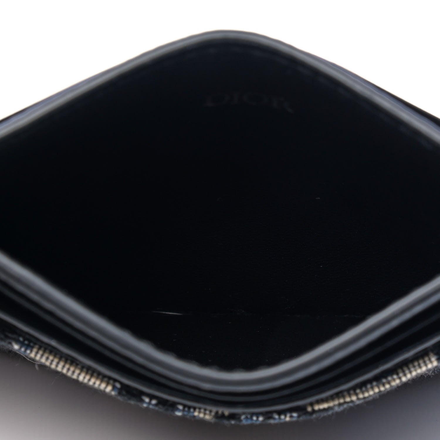 Christian Dior Grained Calfskin Oblique Card Holder Black 3 of 4