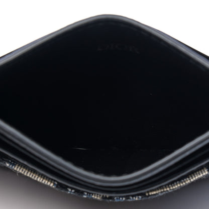 Christian Dior Grained Calfskin Oblique Card Holder Black 3 of 4