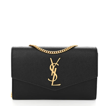 Saint Laurent Grain De Poudre Uptown Chain Wallet Black 1 of 10