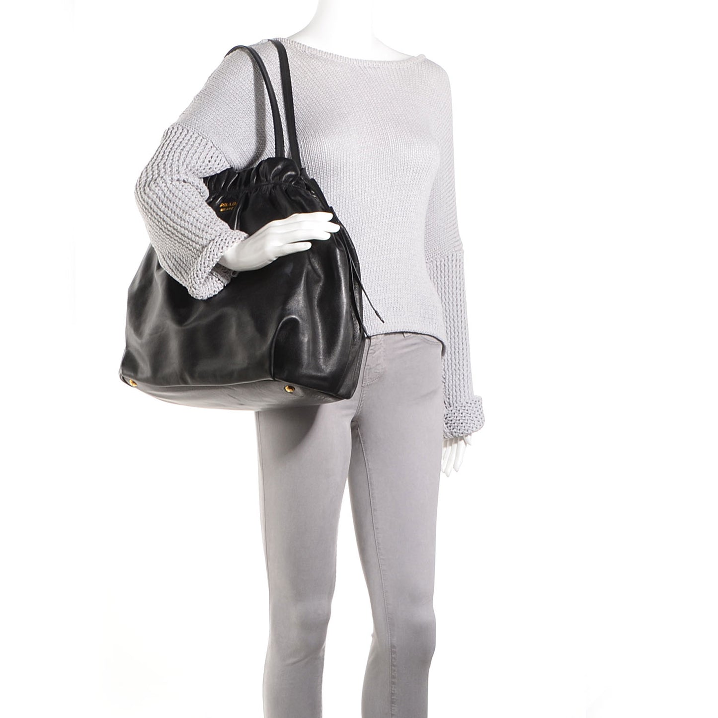 Soft Calf Shopping Tote Nero Black