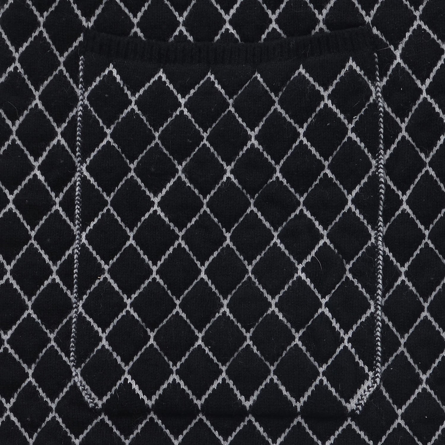 Chanel Cashmere CC Pocket Scarf Black White 6 of 6