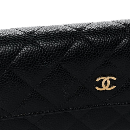Chanel Caviar Quilted Large Gusset Flap Wallet Black 12 of 13