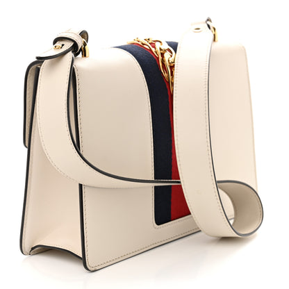 Gucci Calfskin Small Sylvie Shoulder Bag Off White 3 of 13