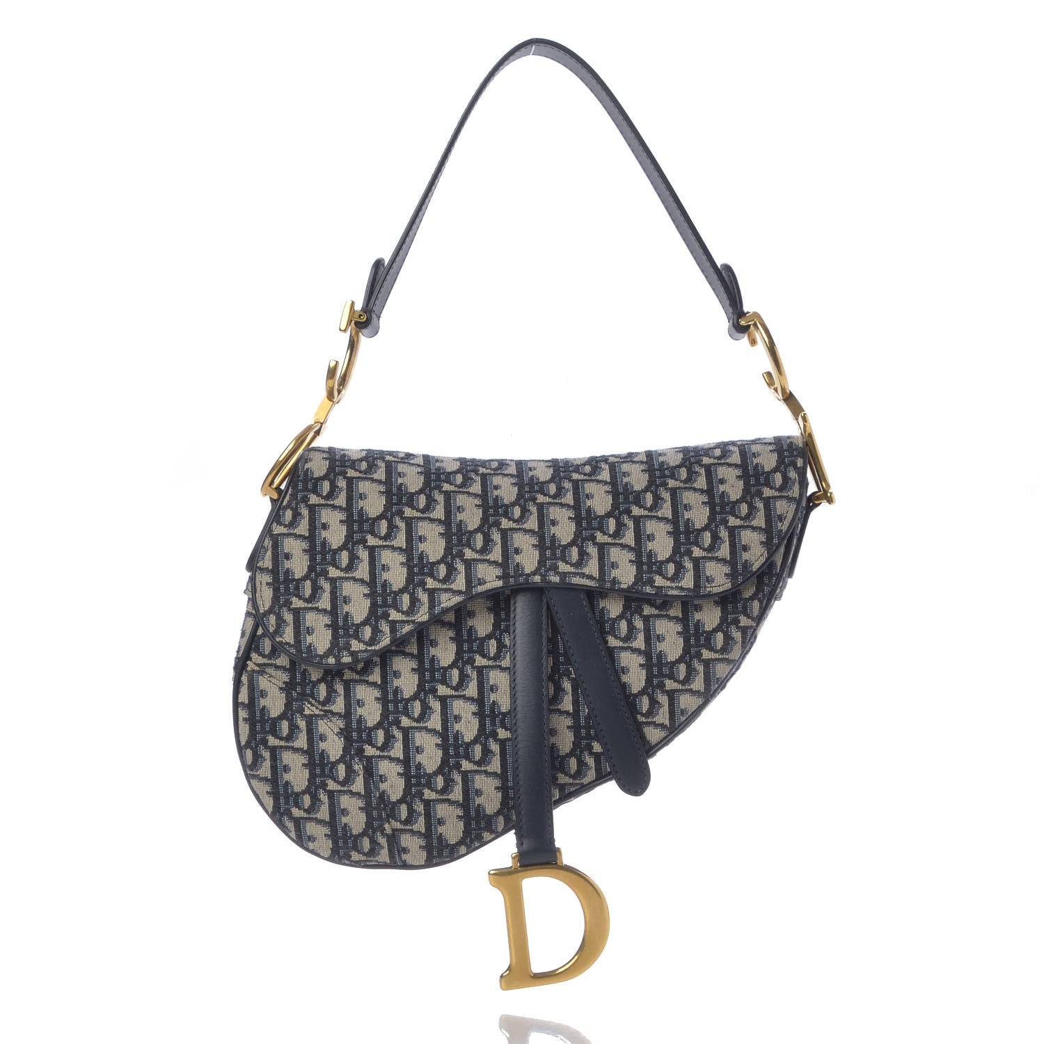 Christian Dior Oblique Saddle Bag Blue 1 of 7