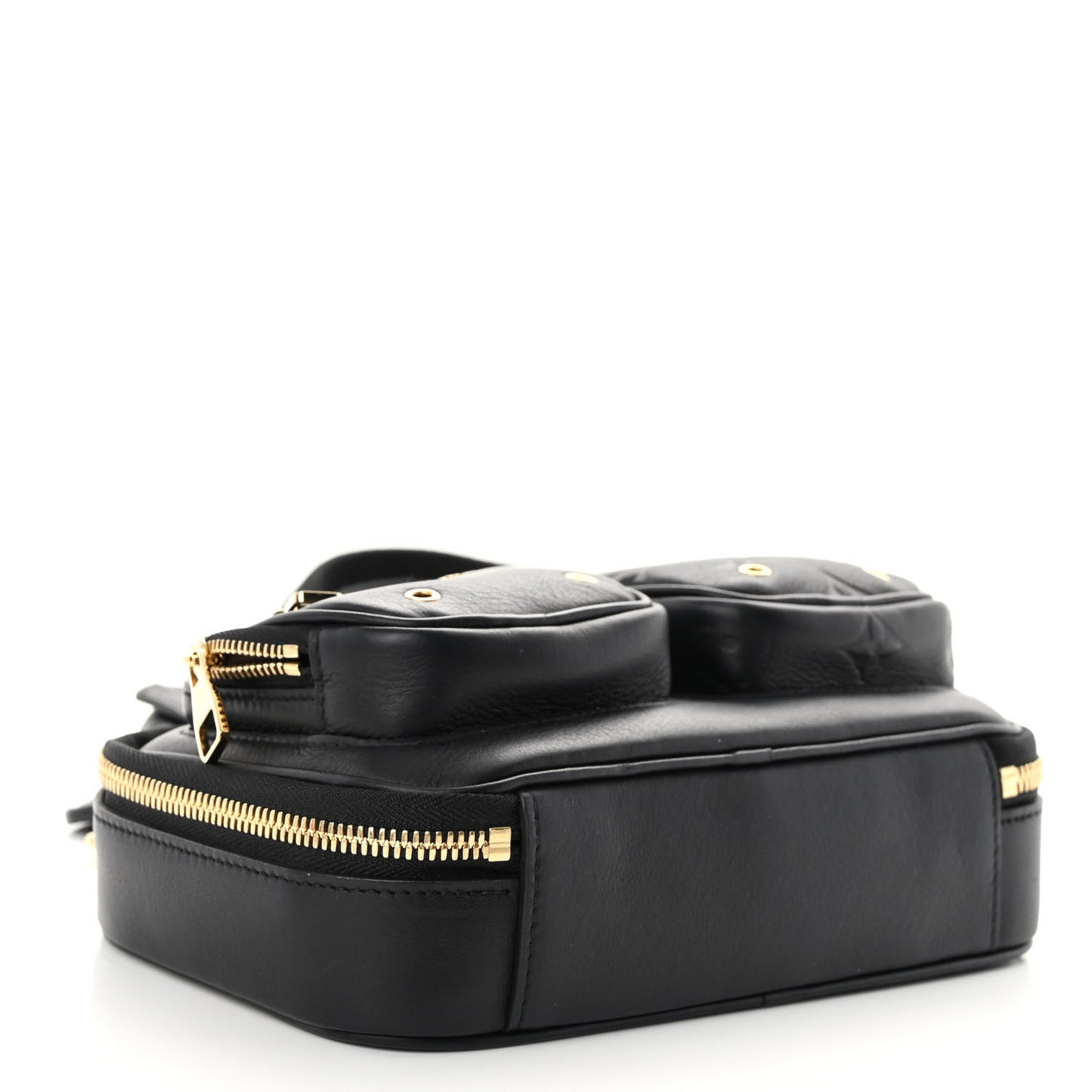 Calfskin Monogram Embossed Utility Crossbody Black