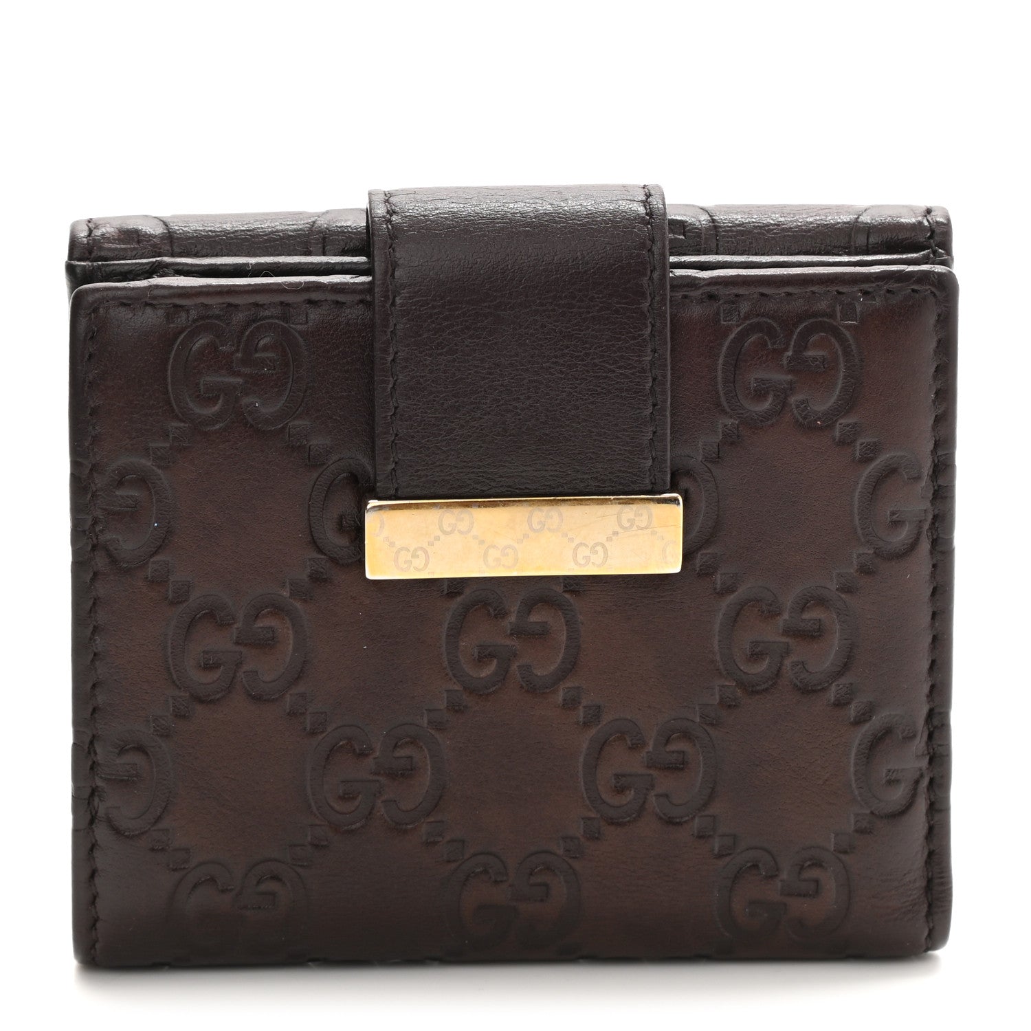 Gucci Guccissima Icon Bar French Wallet Dark Brown 1 of 14