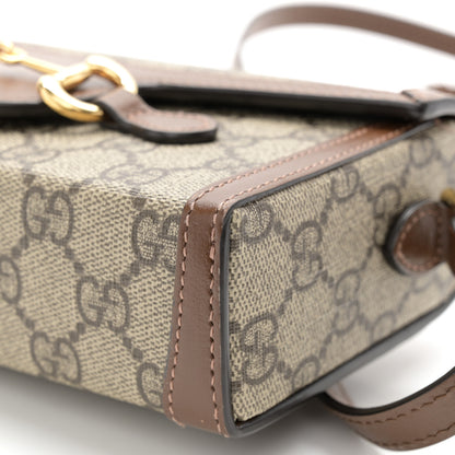 Gucci GG Supreme Monogram Mini Horsebit 1955 Shoulder Bag Beige Brown Sugar 10 of 10