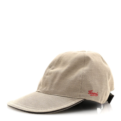 Gucci Canvas Embroidered Logo Baseball Hat L Beige 1 of 9
