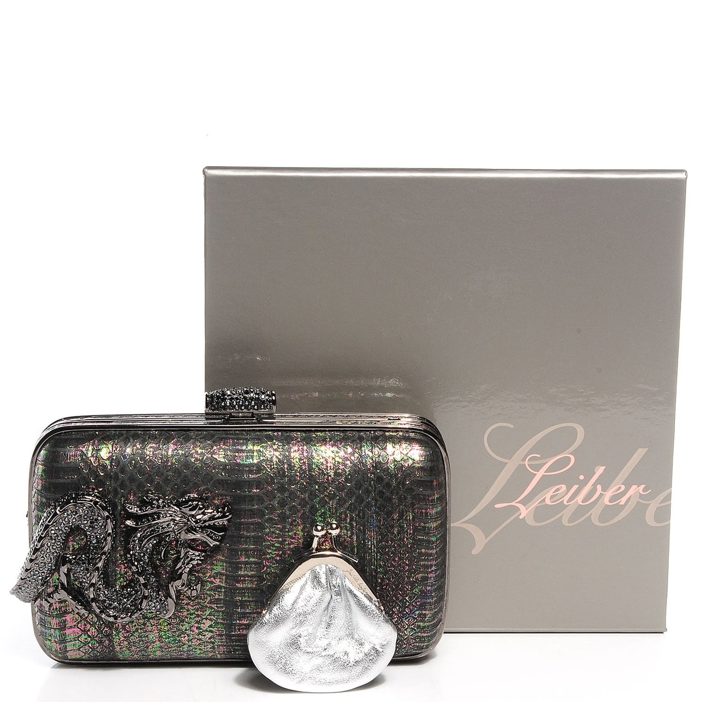 Python Crystal Dragon Minaudière Evening Clutch