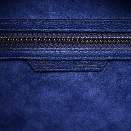 Celine Drummed Calfskin Mini Luggage Indigo 7 of 8