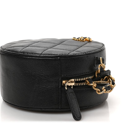 Chanel Goatskin Quilted Chanel 19 Round Clutch With Chain Black 8 of 8
