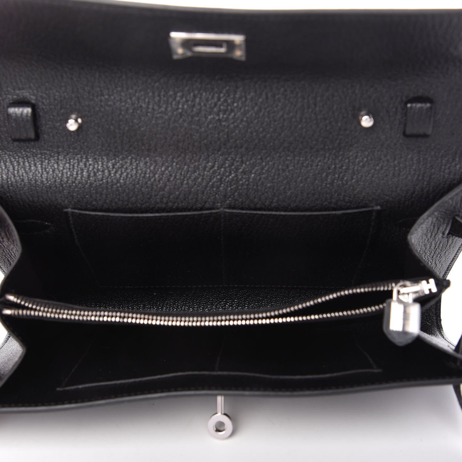 Hermes Chevre Mysore Kelly Wallet To Go Black 5 of 10