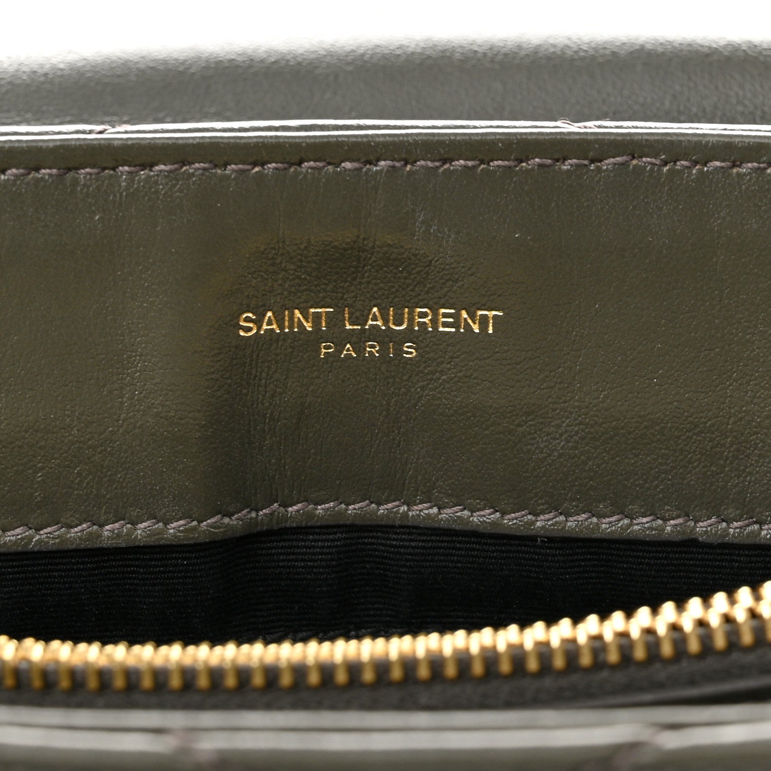 Saint Laurent Calfskin Y Quilted Monogram Medium Loulou Chain Satchel Dark Khaki 6 of 11