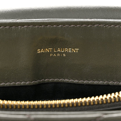 Saint Laurent Calfskin Y Quilted Monogram Medium Loulou Chain Satchel Dark Khaki 6 of 11