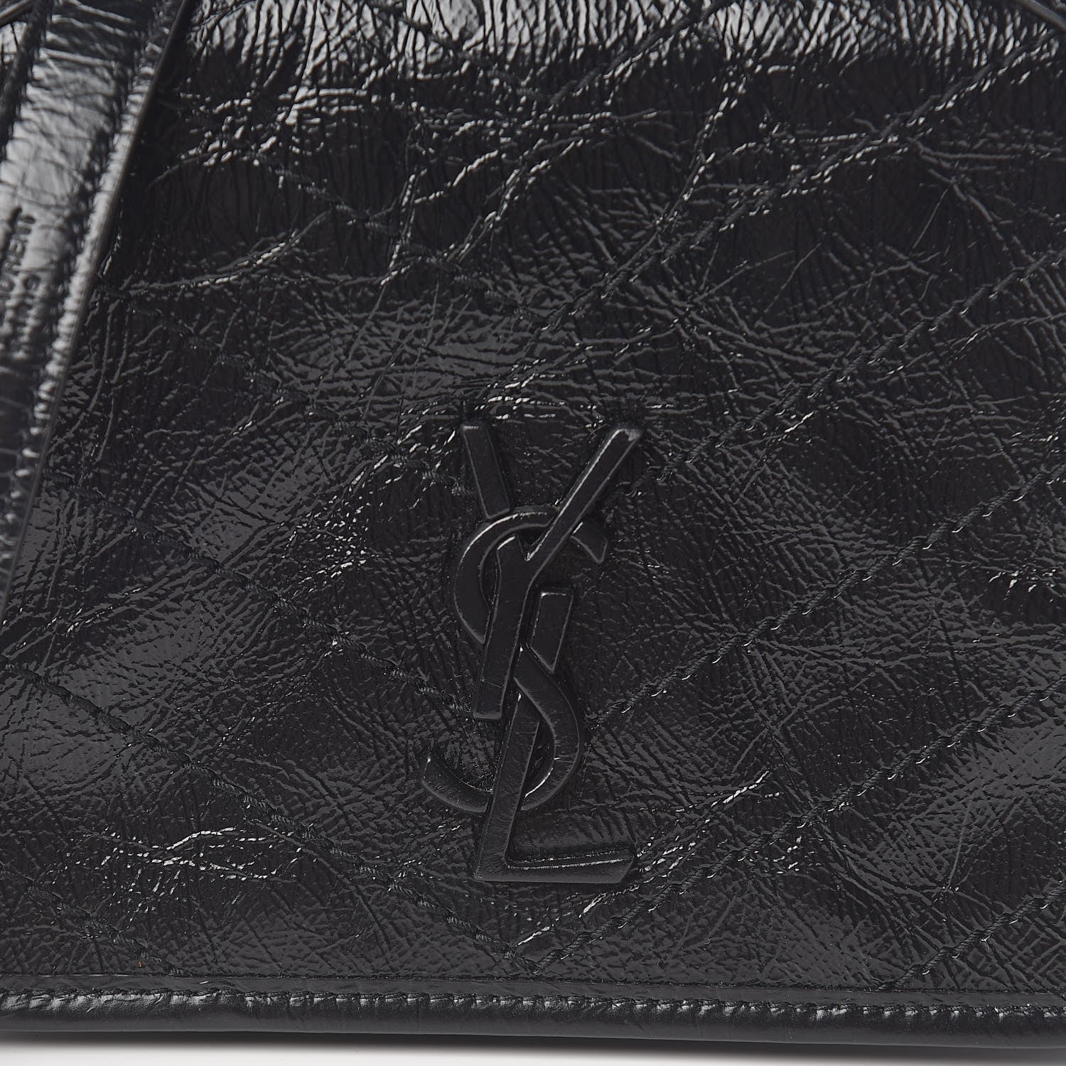 Saint Laurent Crinkled Calfskin Matelasse Monogram Niki Chain Wallet Black 10 of 10