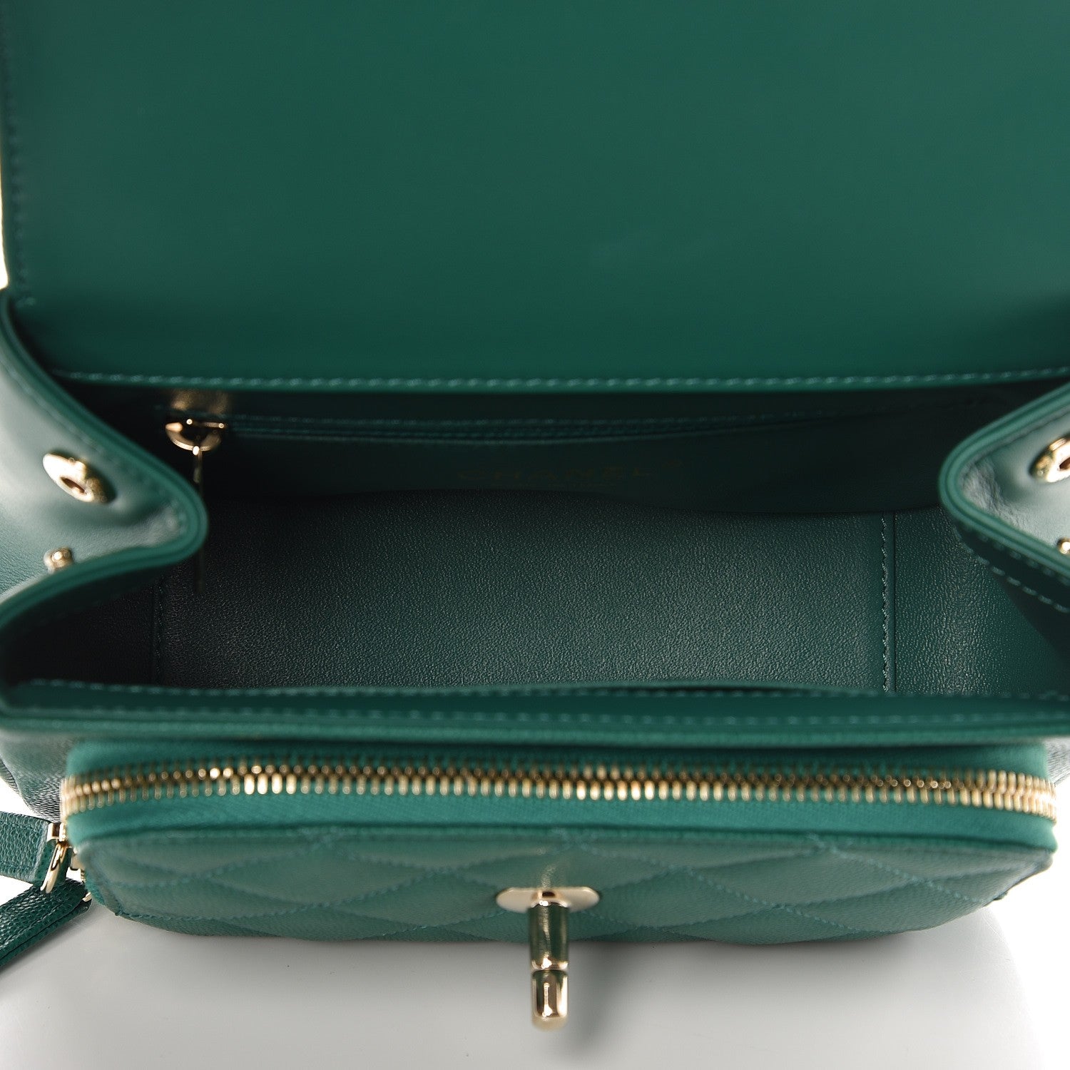 Chanel Caviar Quilted Mini Business Affinity Flap Green 5 of 8