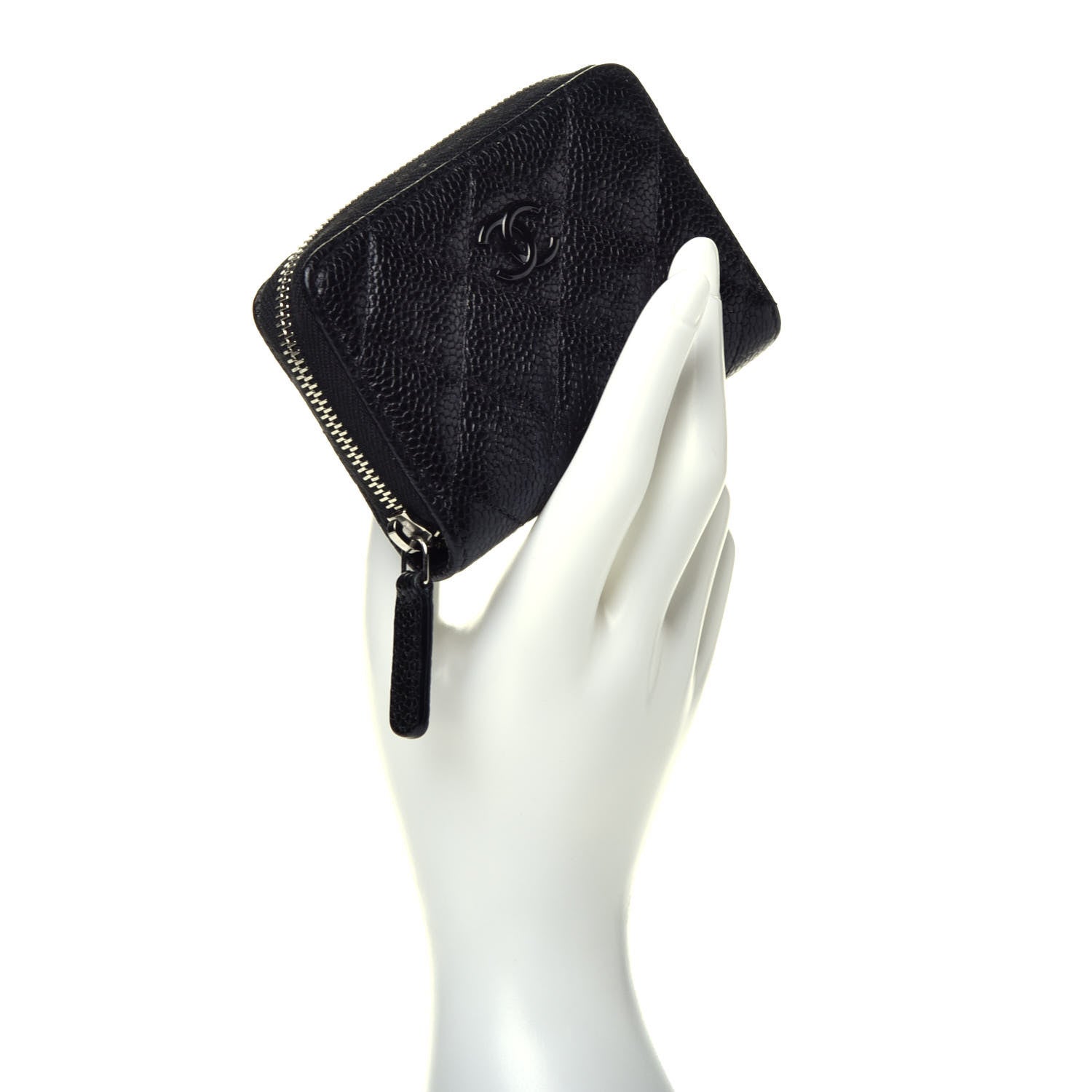 Chanel Caviar Quilted Incognito Zip Coin Purse Black 2 of 8