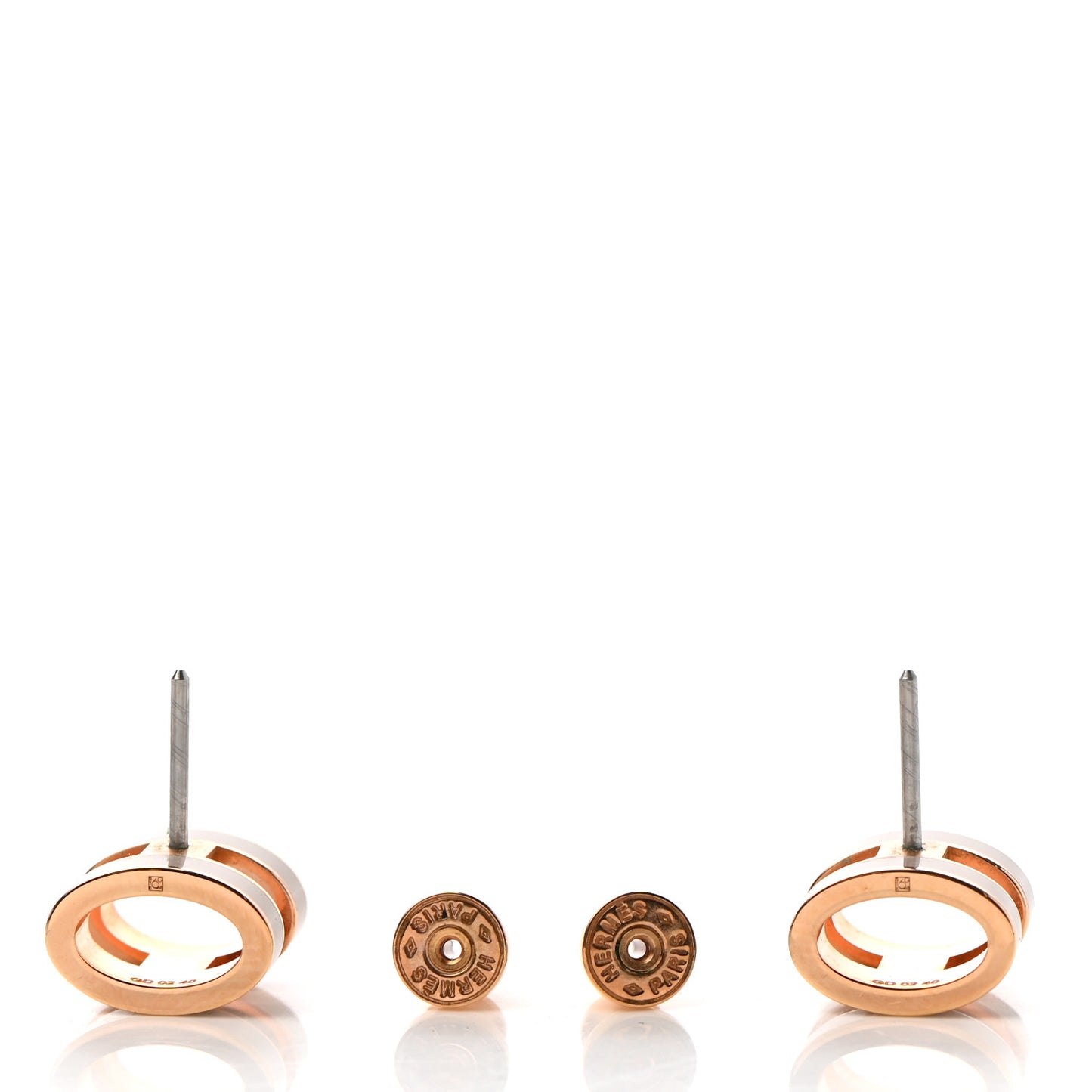 Rose Gold Lacquered Pop H Earrings Marron Glace