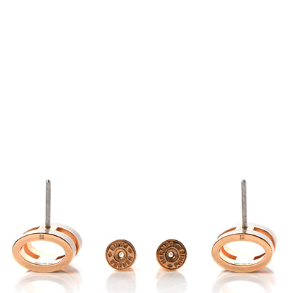 Hermes Rose Gold Lacquered Pop H Earrings Marron Glace 3 of 6