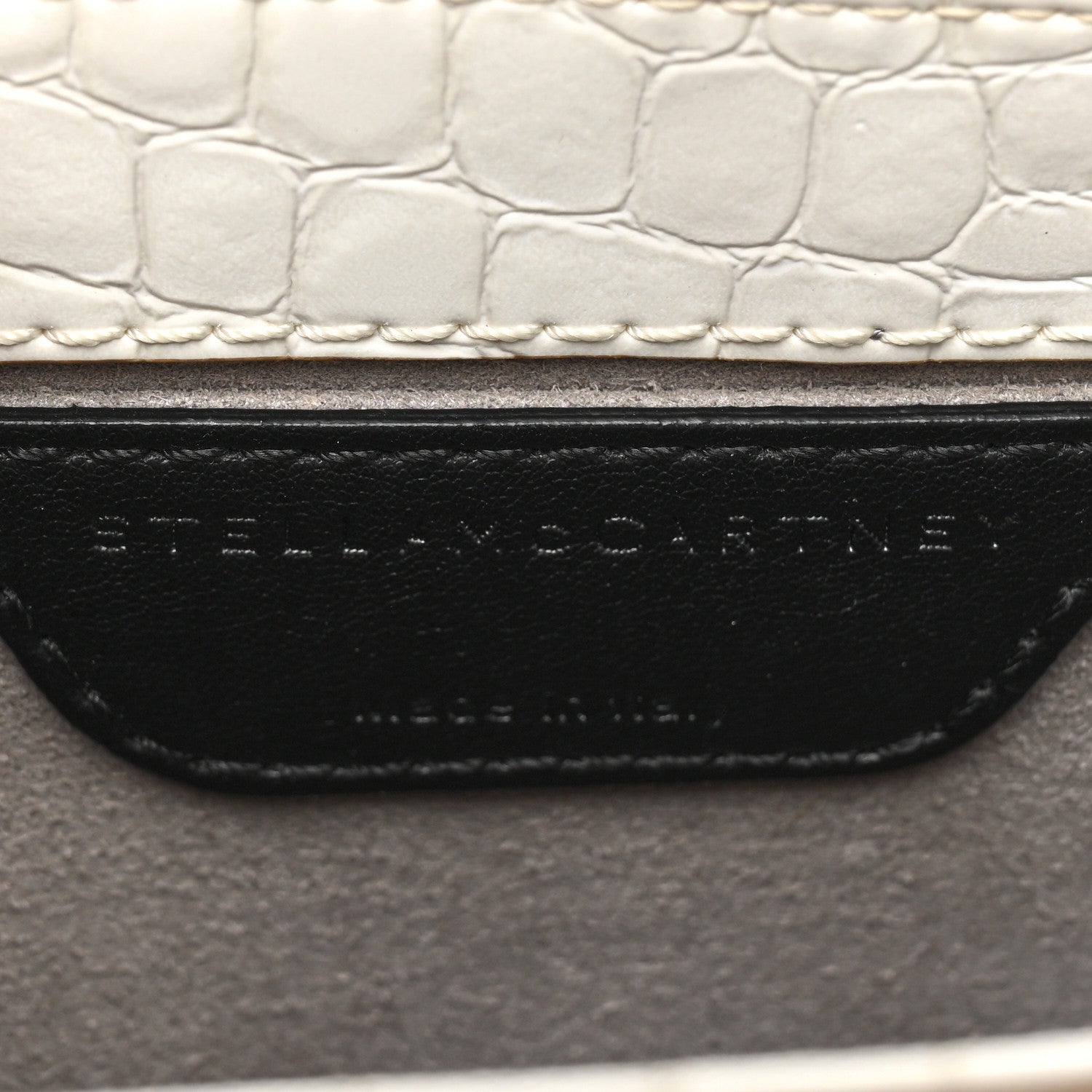 Stella McCartney Embossed Crocodile Effect Medium Falabella Box Shoulder Bag Ivory 8 of 11