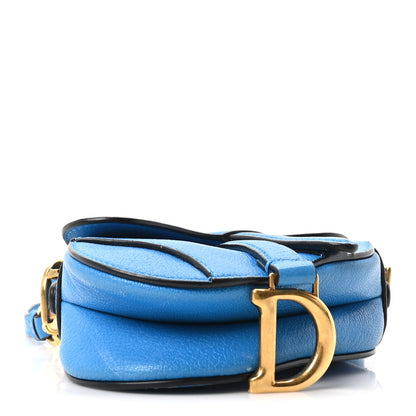 Christian Dior Goatskin Micro Saddle Bag With Strap Blue 4 of 10
