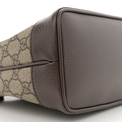 Gucci GG Supreme Monogram Textured Dollar Calfskin Web Small Ophidia Bucket Shoulder Bag Beige Ebony New Acero 9 of 14