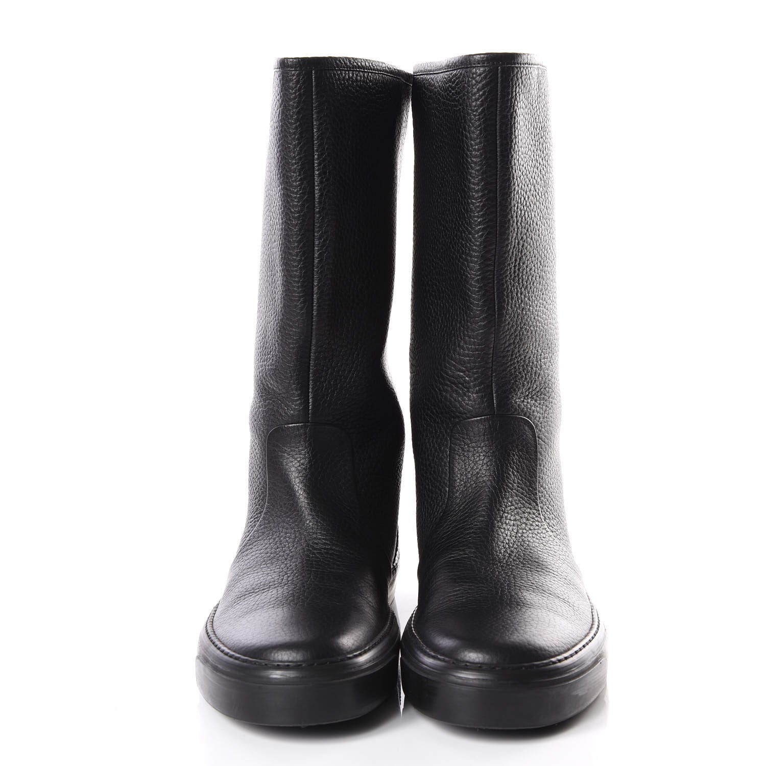 Gucci Calfskin Microguccissima Boots 39.5 Black 3 of 9