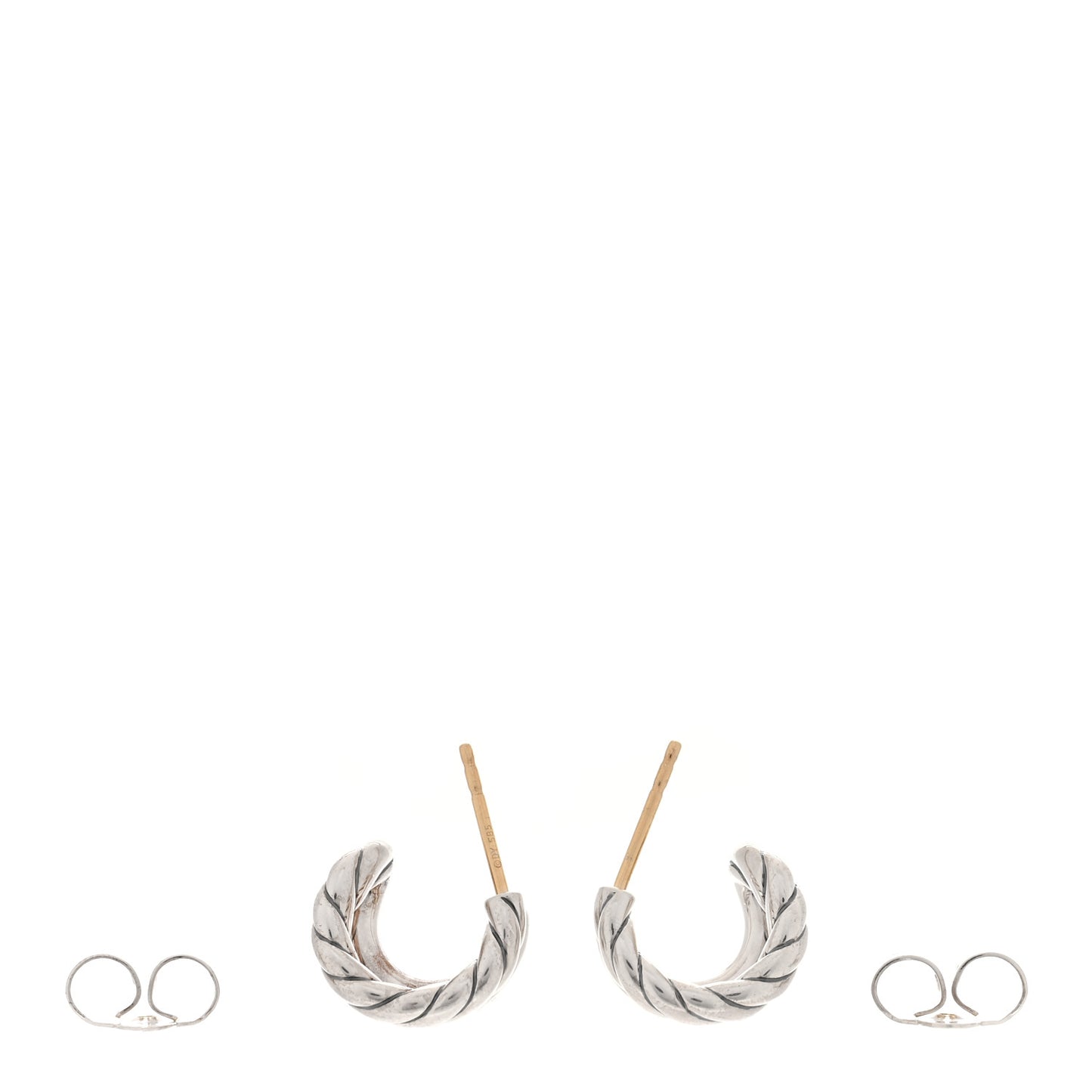 Sterling Silver 13.5mm Mercer Double Hoop Huggie Earrings