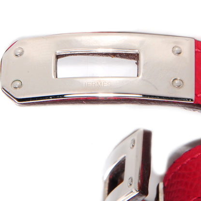 Hermes Epsom Kelly Double Tour Bracelet Small Rouge Casaque 4 of 7