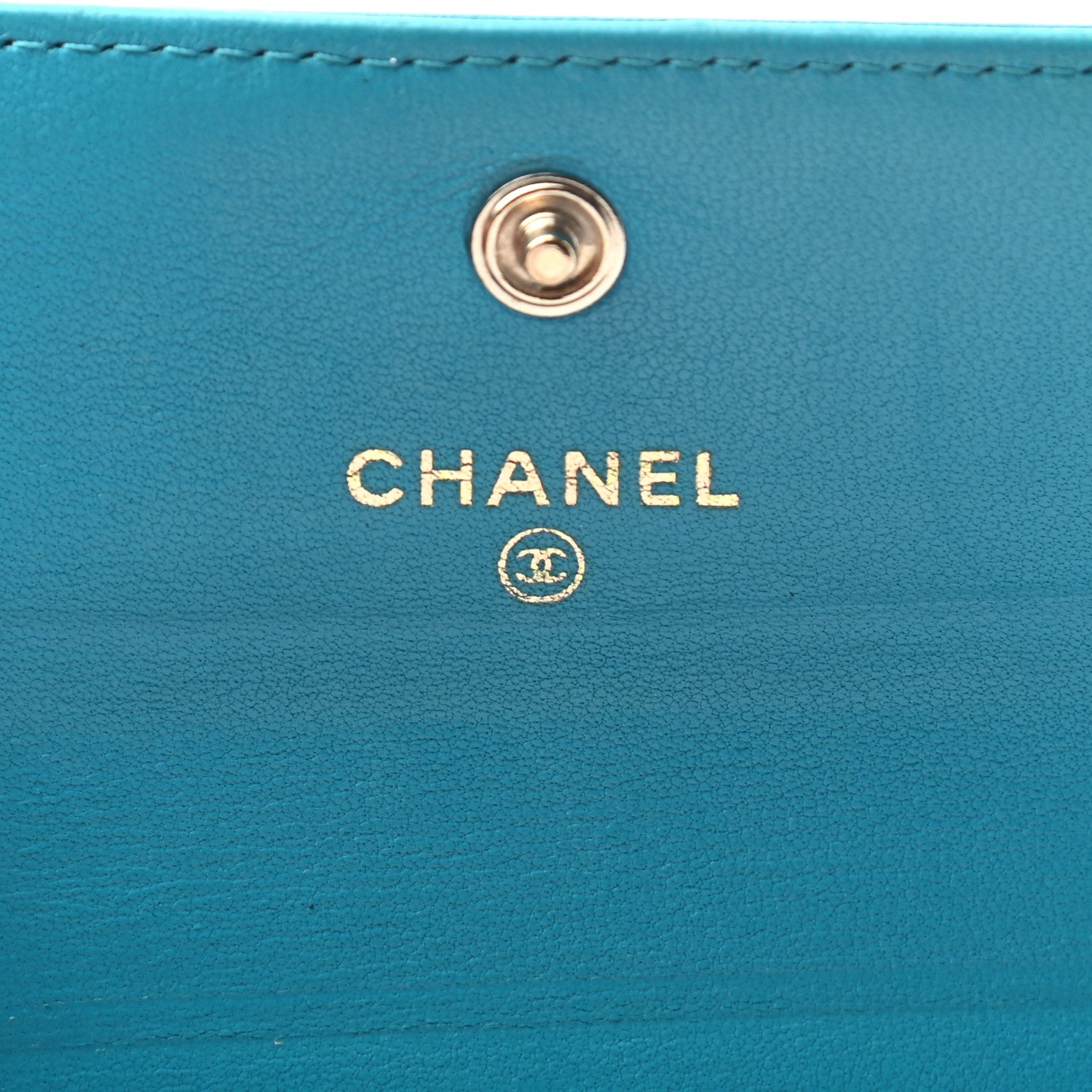 Chanel Lambskin Camellia Embossed Flap Card Holder Blue 6 of 10