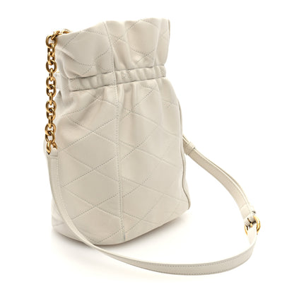Saint Laurent Lambskin Quilted Le Maillon Bucket Bag Crema Soft 3 of 9