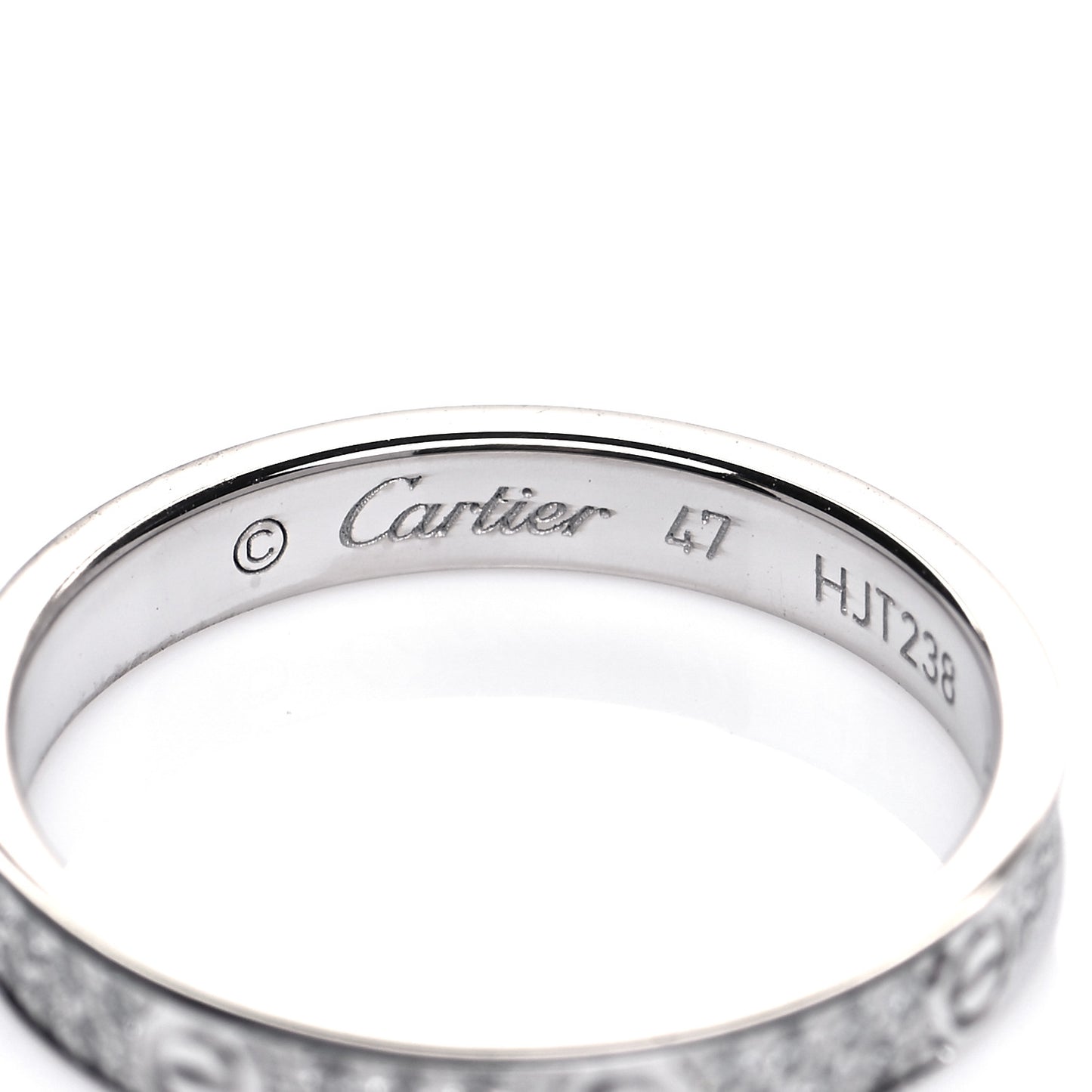 18K White Gold Diamond 2.6mm LOVE Paved Band Ring 47 4