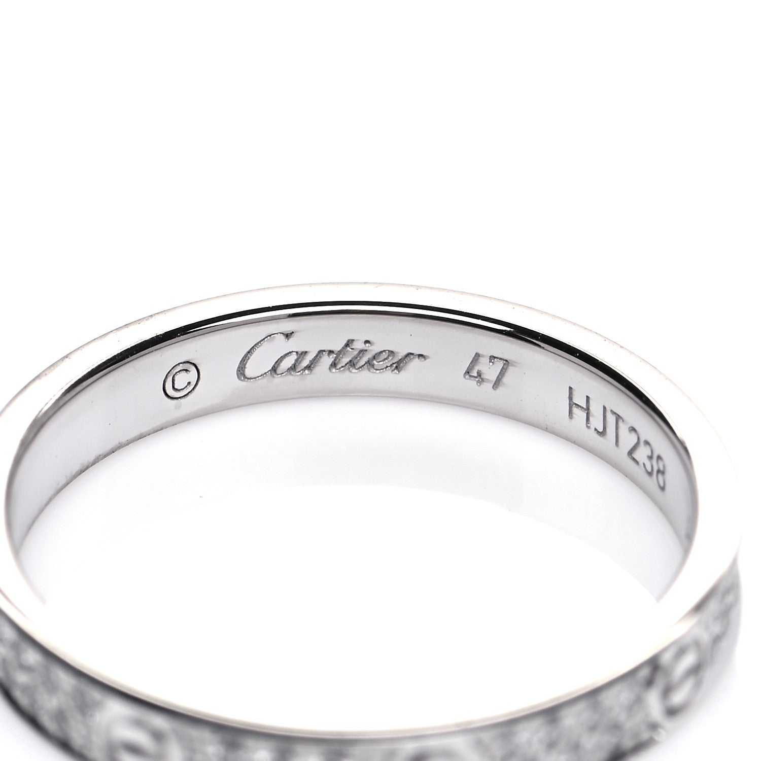 Cartier 18K White Gold Diamond 2.6mm LOVE Paved Band Ring 47 4 5 of 7