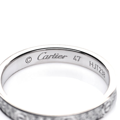 Cartier 18K White Gold Diamond 2.6mm LOVE Paved Band Ring 47 4 5 of 7