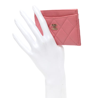 Chanel Caviar Quilted Card Holder Dark Pink 2 of 9