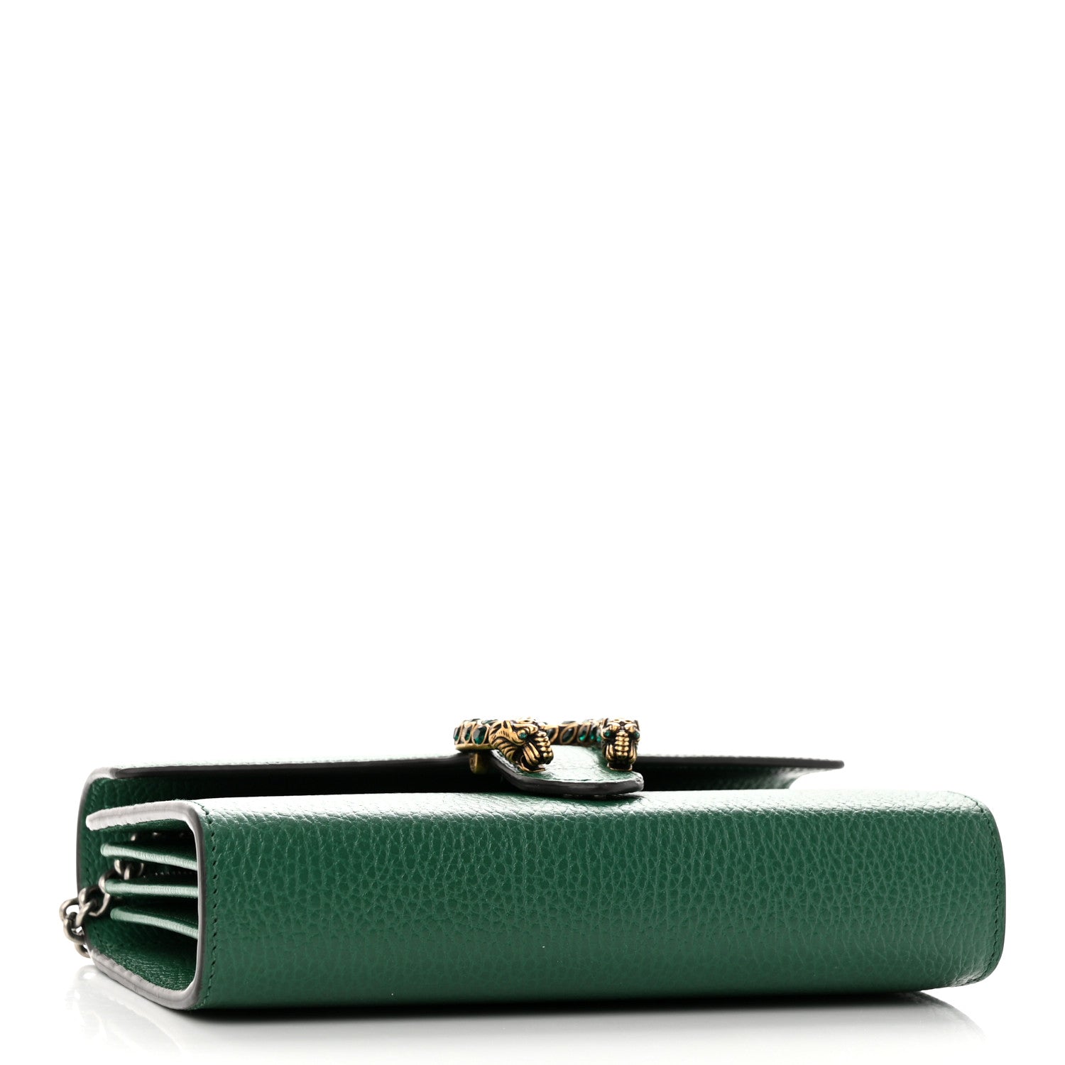 Gucci Calfskin Mini Dionysus Chain Wallet Emerald 4 of 9
