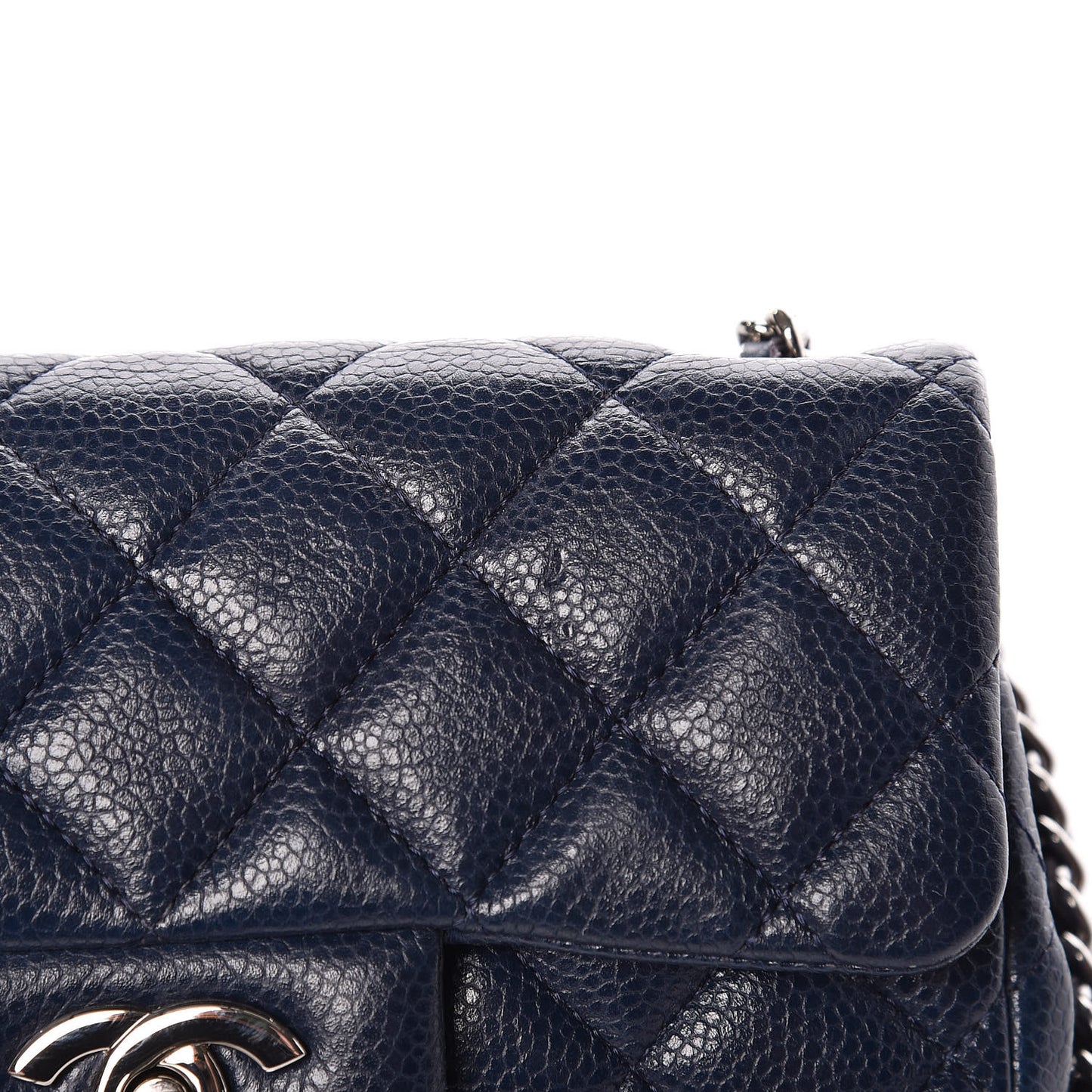 Caviar Quilted Extra Mini Flap Navy