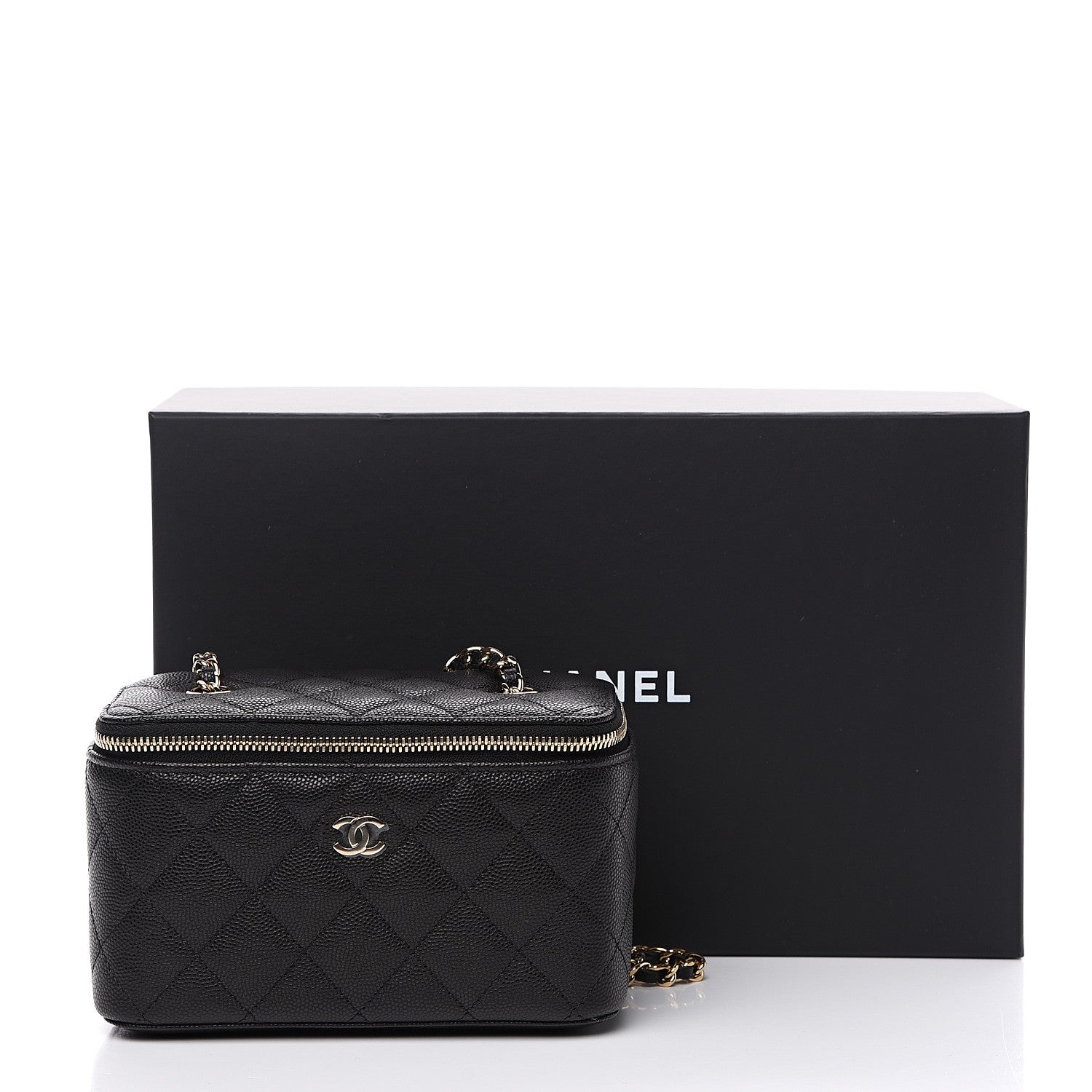 Chanel Caviar Quilted Small Vanity Case With Chain Black 9 of 9