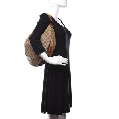 Gucci Monogram Large Biba Studded Hobo Brown 2 of 13