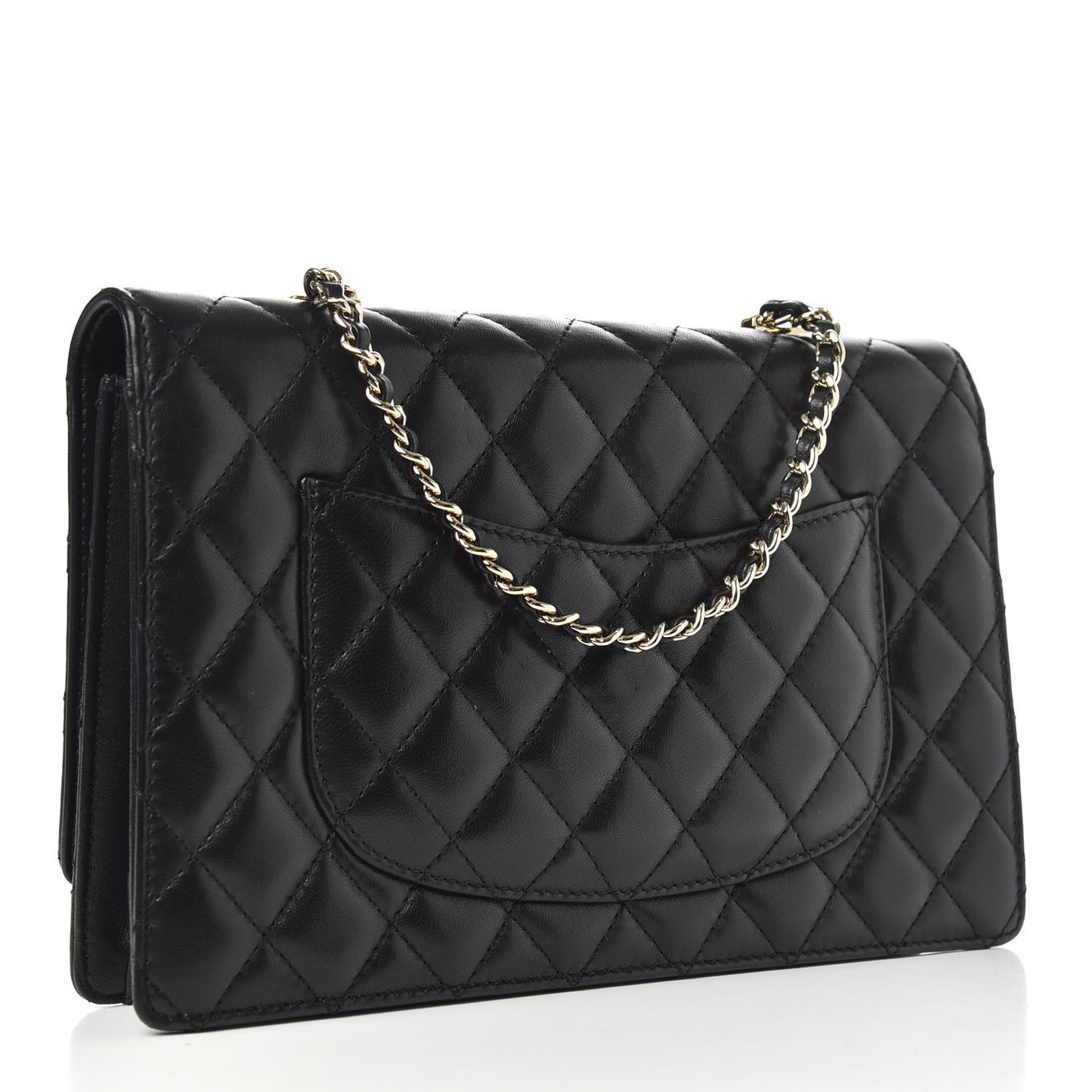 Lambskin Quilted Fantasy Pearl Flap Black