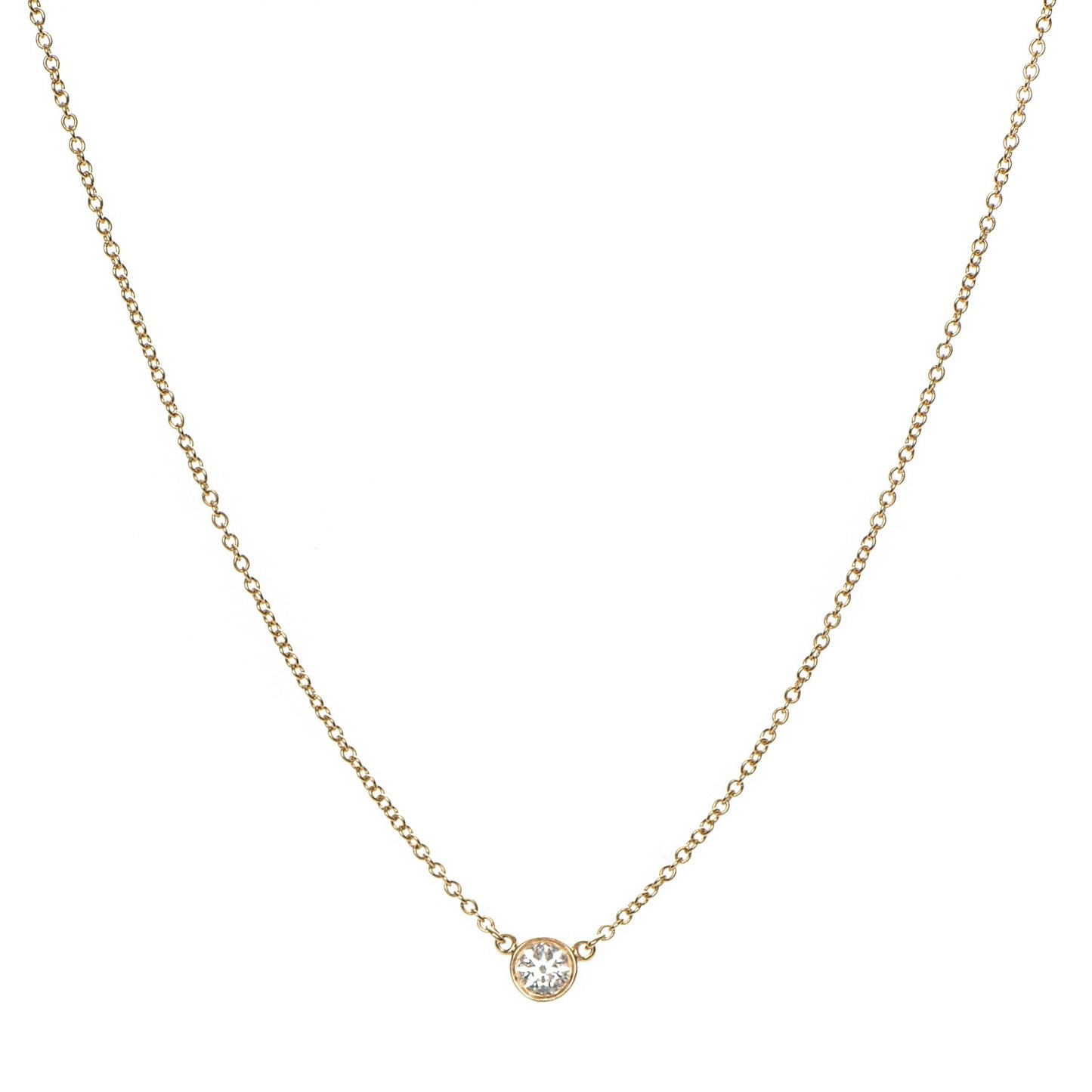 18K Yellow Gold Diamond .24ct Elsa Peretti Diamonds by the Yard Pendant Necklace