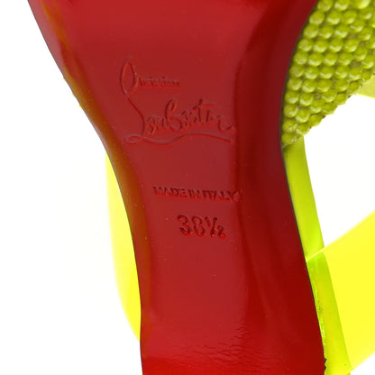 Christian Louboutin Suede PVC Fluo Matt Choc PVC Strass 80 Pumps 38.5 Sulfure 6 of 7