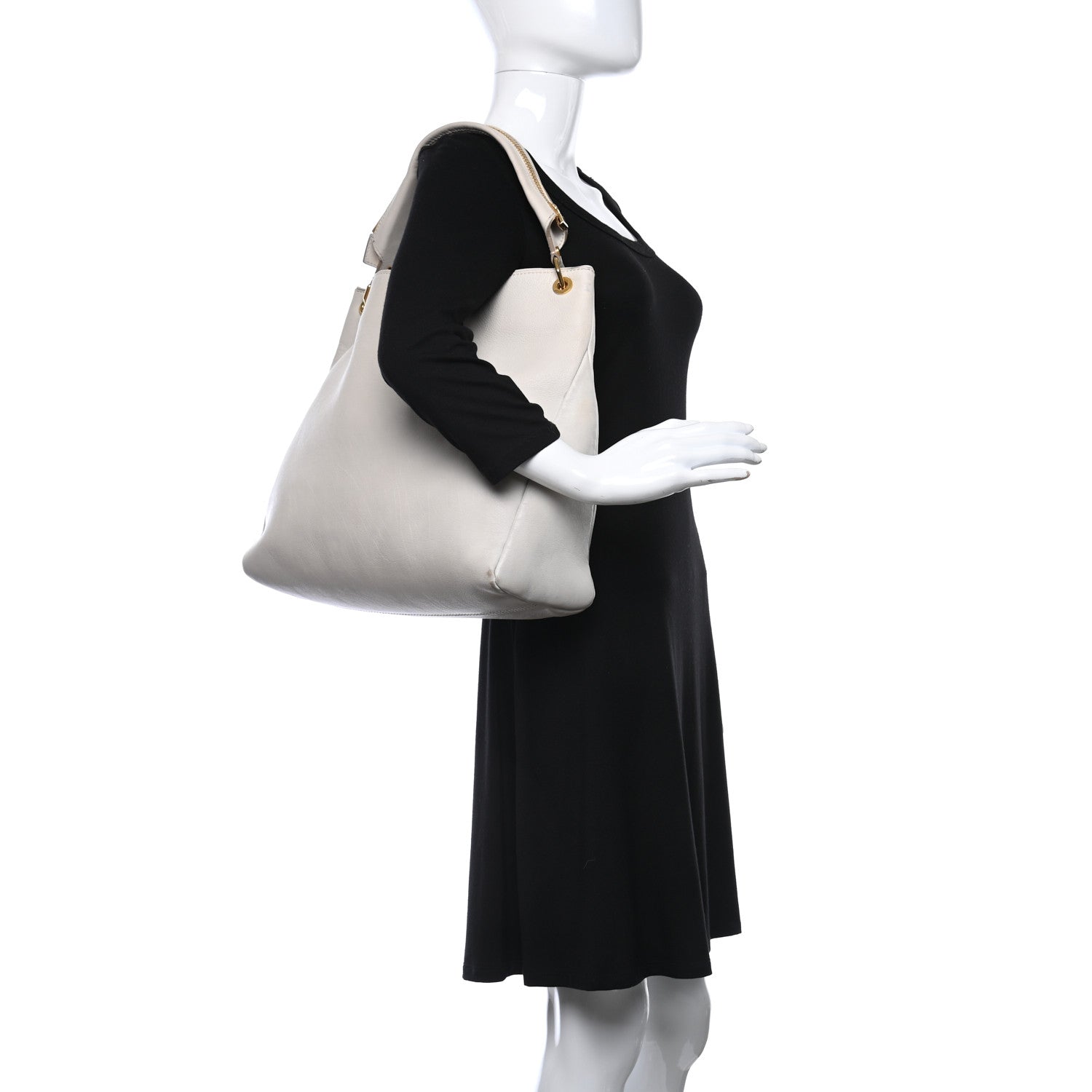 Tom Ford Calfskin Zipper Strap Hobo White 2 of 13