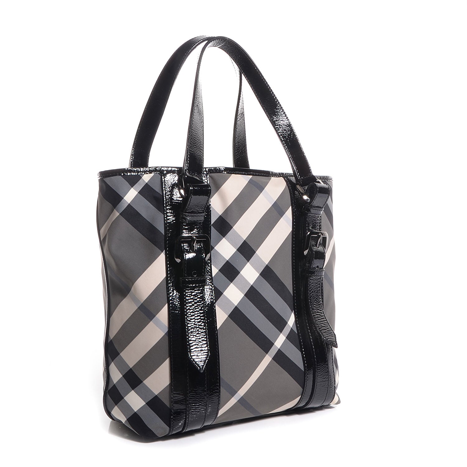 Burberry Nylon Beat Check Medium Victoria Tote Black 3 of 8