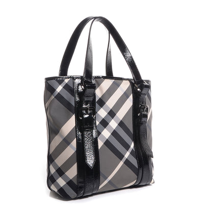 Burberry Nylon Beat Check Medium Victoria Tote Black 3 of 8